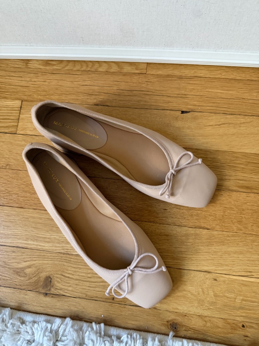 Margaux The ADA Women’s Ballet Pump Heels in Blush Beige with Bow - Picture 7 of 8